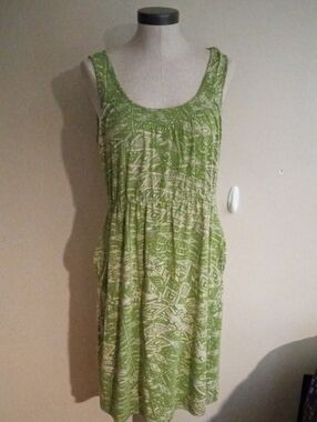 Sonoma Life + Style Sleeveless Cotton Blend Midi Dress with Geometric Pattern L